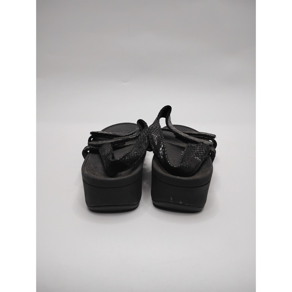 Vionic Bolinas Open Toe Slide Sling Platform Sandals Womens Size 8 Black Snake - Picture 11 of 15